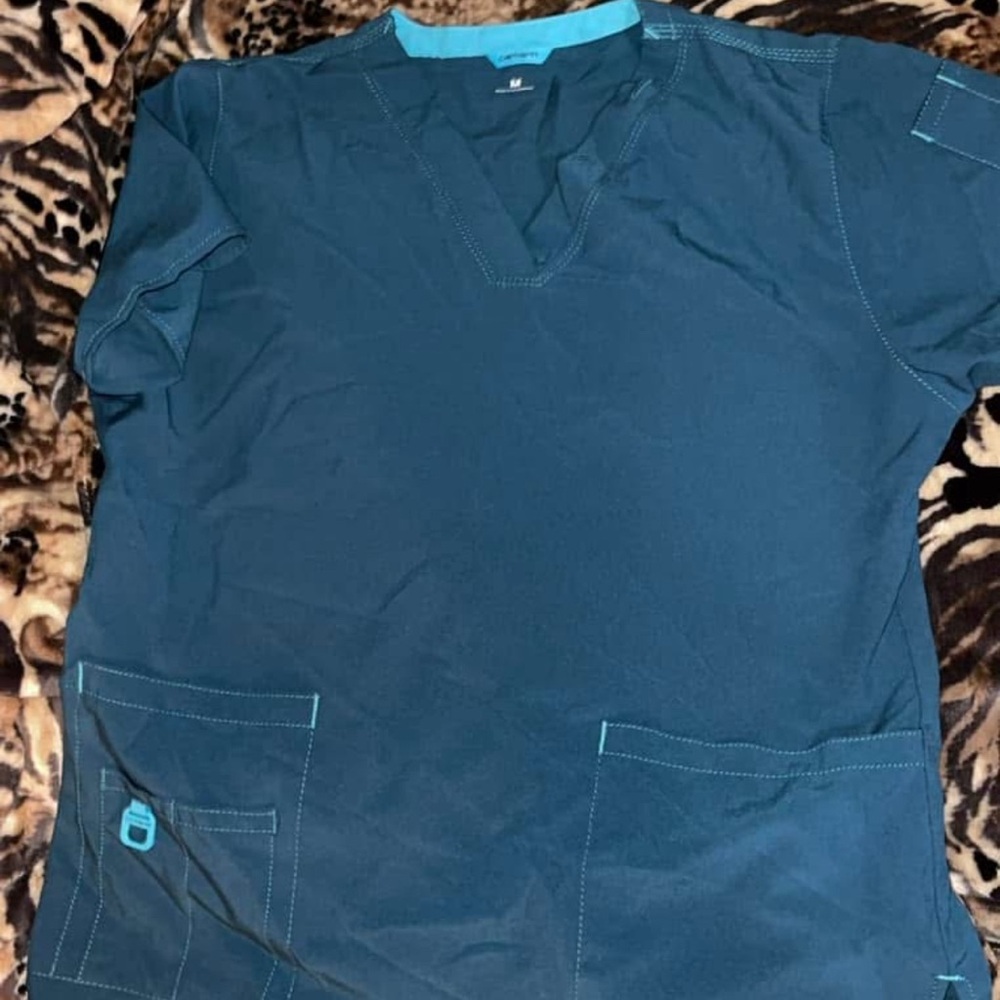 Teal V-Neck Scrub Top